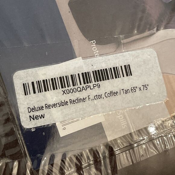 Royal Elegance Coffee Tan Reversible Chair Protector 75 x 65 Washable NEW - Picture 7 of 7